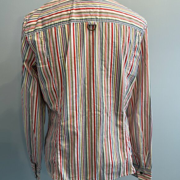 NEW Tommy Hilfiger women's large striped button down long sleeve VINTAGE shirt - Picture 6 of 6